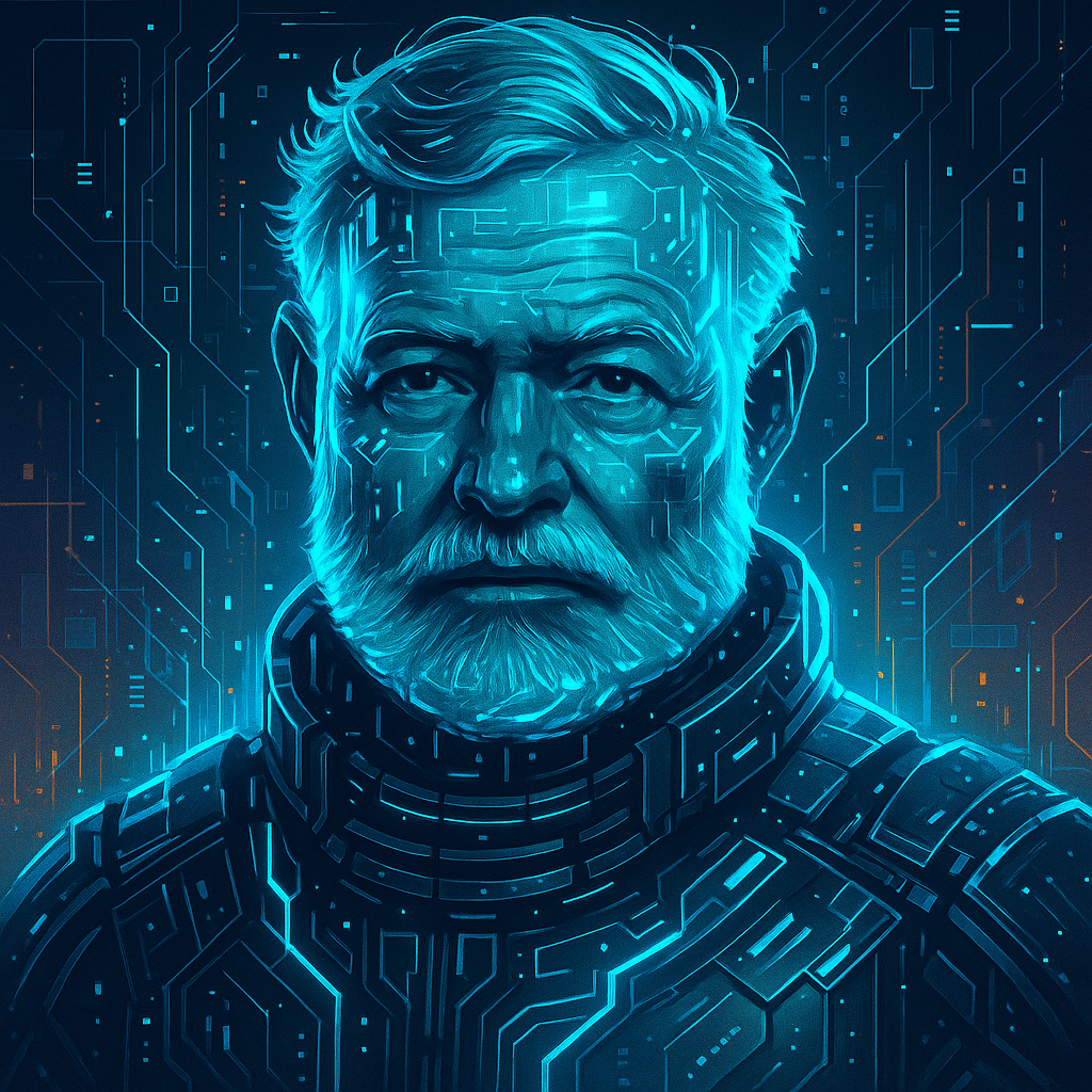 Retrato de Hemingway generado con ChatGPT